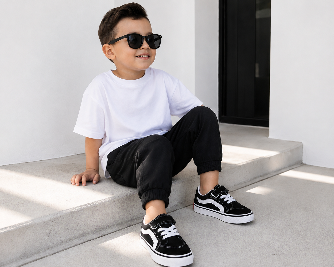 Kids Classic Sneakers - Black & White