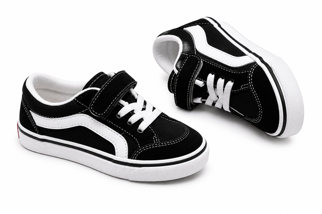 Kids Classic Sneakers - Black & White