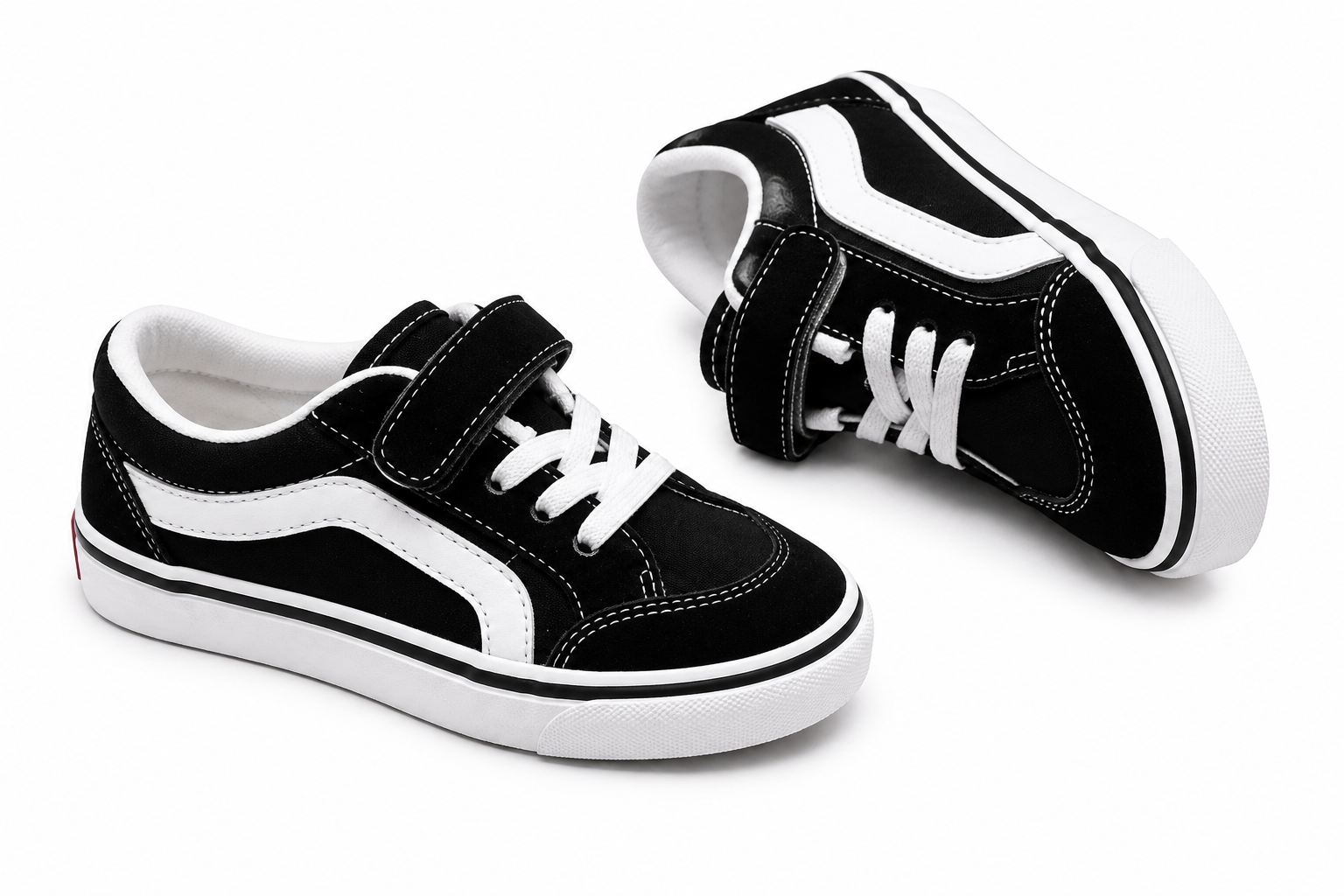 Kids Classic Sneakers - Black & White